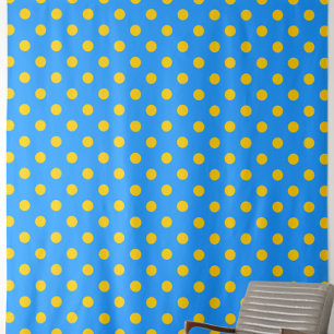 Tissu Motif de points jaunes sur fond bleu