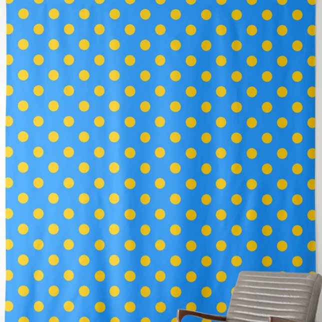 Tissu Motif de points jaunes sur fond bleu  (Créateur téléchargé)