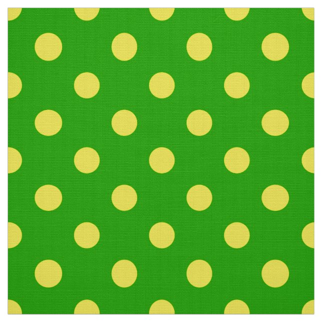 Tissu Motif de points jaunes sur fond vert  (Échantillon)