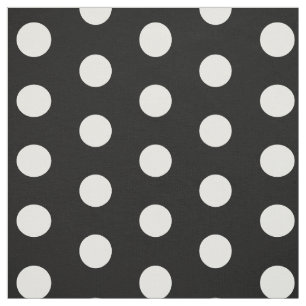 Tissu Motif de points noir et blanc