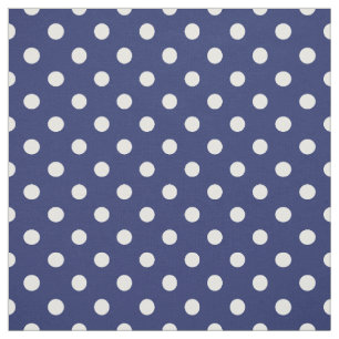 Tissu Motif de pois de bleu marine et de blanc