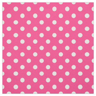 Tissu Motif de pois rose et blanc