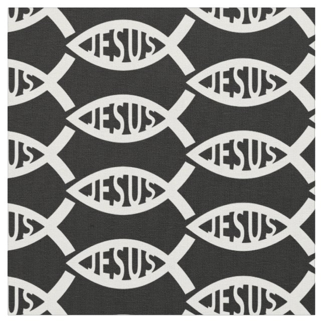 Tissu Motif de poisson Jésus Christian (Fermer)