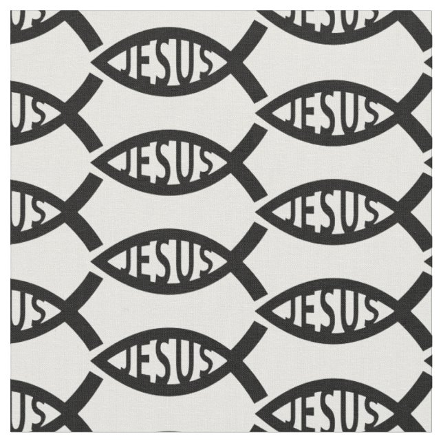 Tissu Motif de poisson Jésus Christian (Fermer)