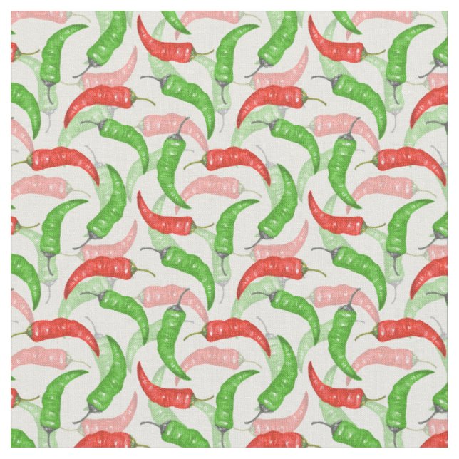 Tissu Motif de poivrons à l'aquarelle  (Fermer)