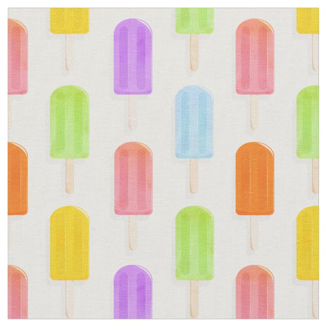 Tissu Motif de Popsicles arc-en-ciel d'été (Fermer)