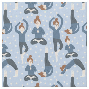 Tissu Motif de pose de yoga
