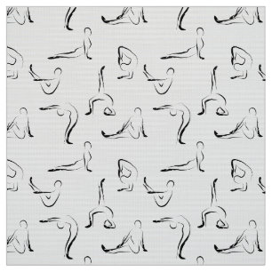 Tissu Motif de poses de yoga