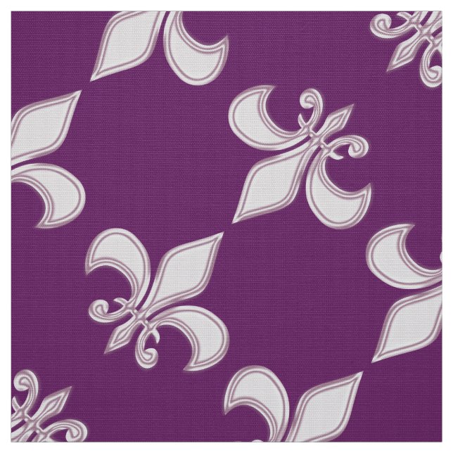 Tissu Motif de pourpre royal de Fleur de Lis (Échantillon)