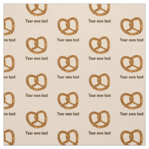 Tissu Motif de Pretzel sur beige - texte personnalisé en