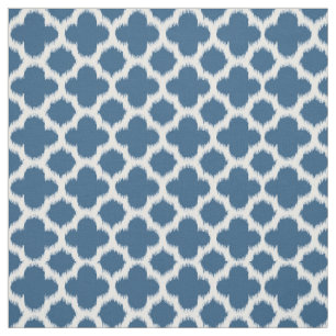 Tissu Motif de Quatrefoil Turquoise bleu blanc tropical 
