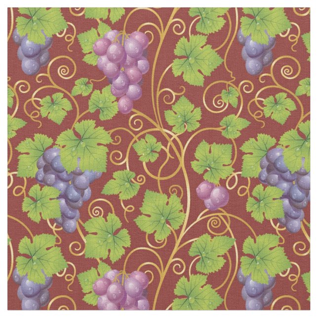 Tissu Motif de raisin (Fermer)