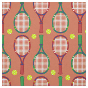 Tissu Motif de raquettes et balles de tennis