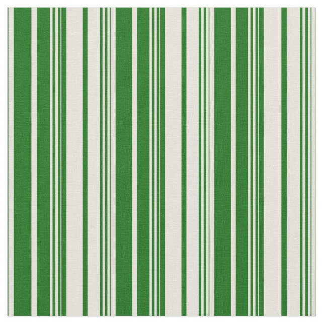 Tissu Motif de rayures beige et vert foncé (Fermer)
