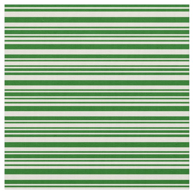 Tissu Motif de rayures beige et vert foncé (Fermer)