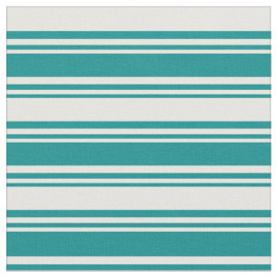 Tissu Motif de rayures de couleur cyan foncé et blanche