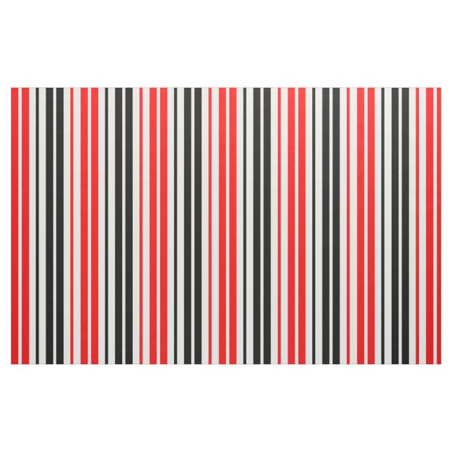 Tissu Motif de rayures rouges noires et blanches  (Fat Quarter)