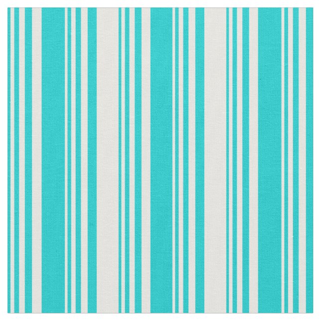 Tissu Motif de rayures turquoise foncée et blanche (Fermer)