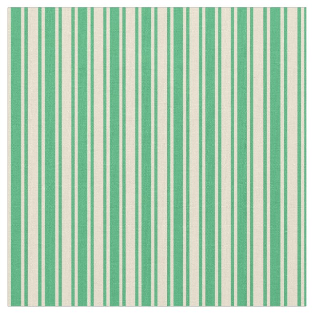 Tissu Motif de rayures vert mer et beige (Fermer)