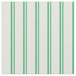 Tissu Motif de rayures vert mer et beige