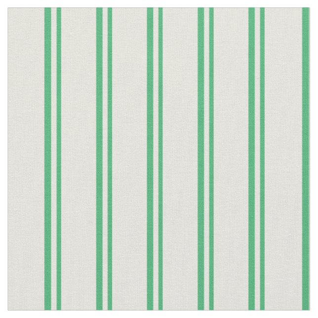 Tissu Motif de rayures vert mer et beige (Fermer)