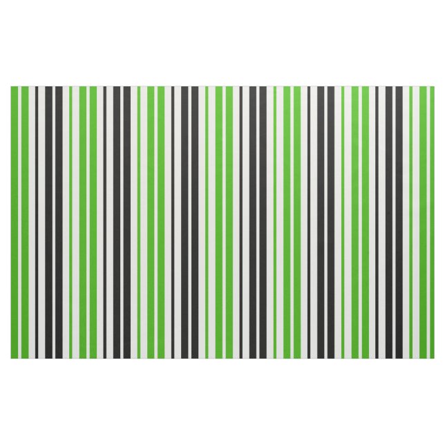 Tissu Motif de rayures vert noir blanc  (Fat Quarter)