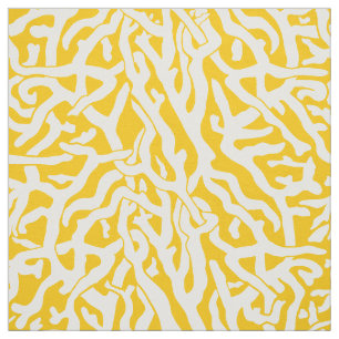 Tissu Motif de récif coralien de plage dans jaune