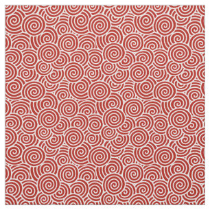 Tissu Motif de remous de Japonais - rouge-foncé et blan