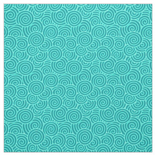Tissu Motif de remous de Japonais - turquoise et aqua