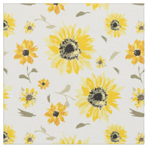 Tissu Motif de répétition de tournesol aquarelle