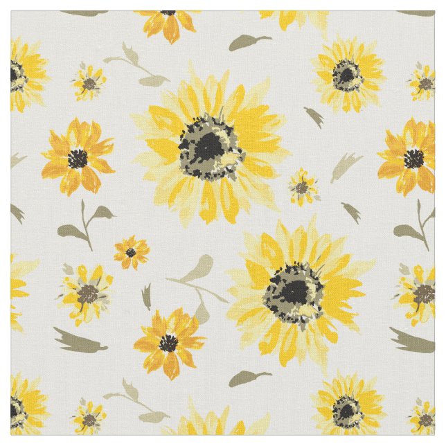 Tissu Motif de répétition de tournesol aquarelle (Fermer)