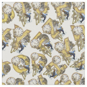 Tissu Motif de répétition Steampunk Alphabet