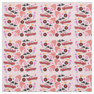 Tissu Motif de rose d'années '50 d'amusement