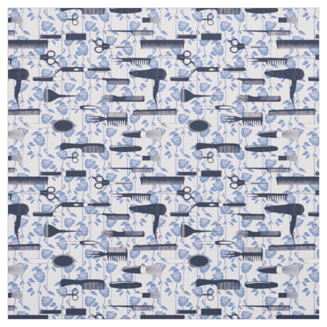 Tissu Motif de rose de bleu de soin de beauté (Échantillon)