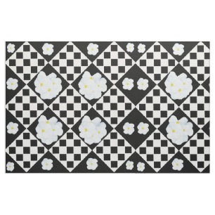 Tissu Motif de sansy noir et blanc