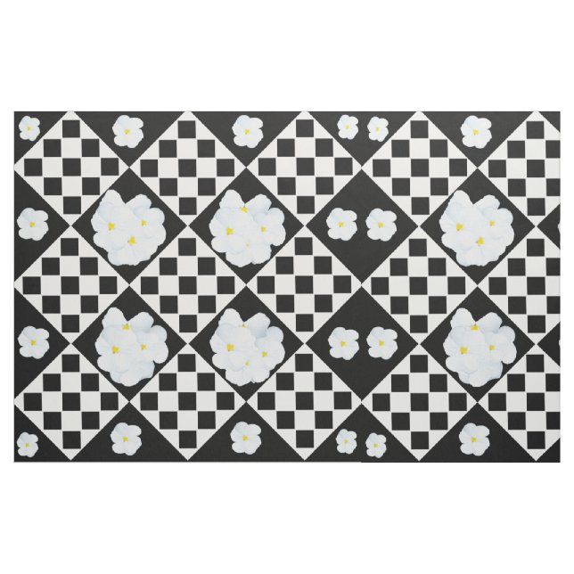 Tissu Motif de sansy noir et blanc (Yard)