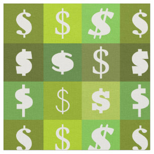 Tissu Motif de signe d'argent du dollar