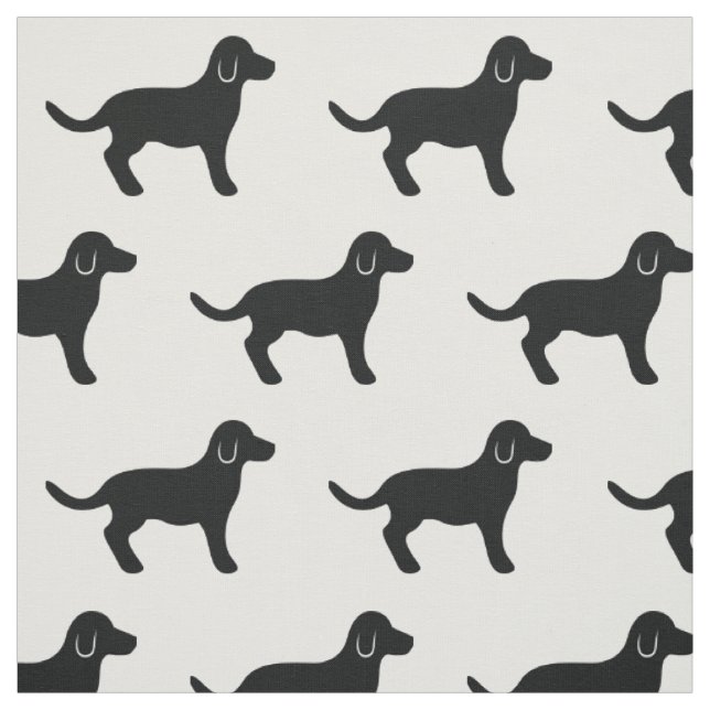 Tissu Motif de silhouette de chien noir (Échantillon)