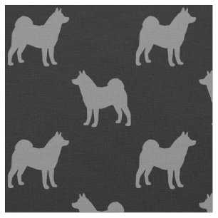 Tissu Motif de silhouettes d'Akita