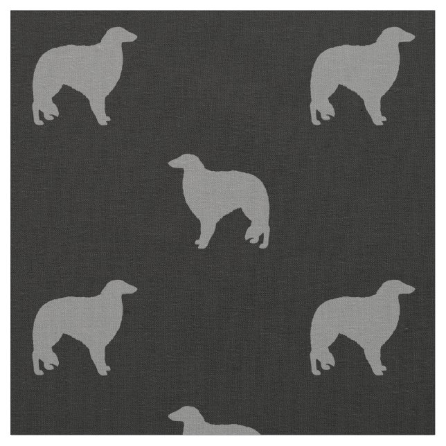 Tissu Motif de silhouettes de barzoï (Fermer)