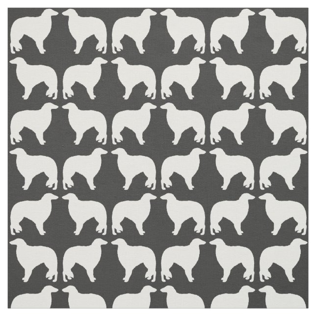 Tissu Motif de silhouettes de barzoï (Échantillon)