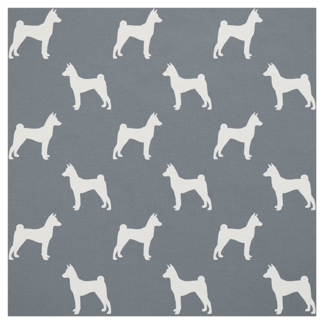 Tissu Motif de silhouettes de Basenji (Échantillon)