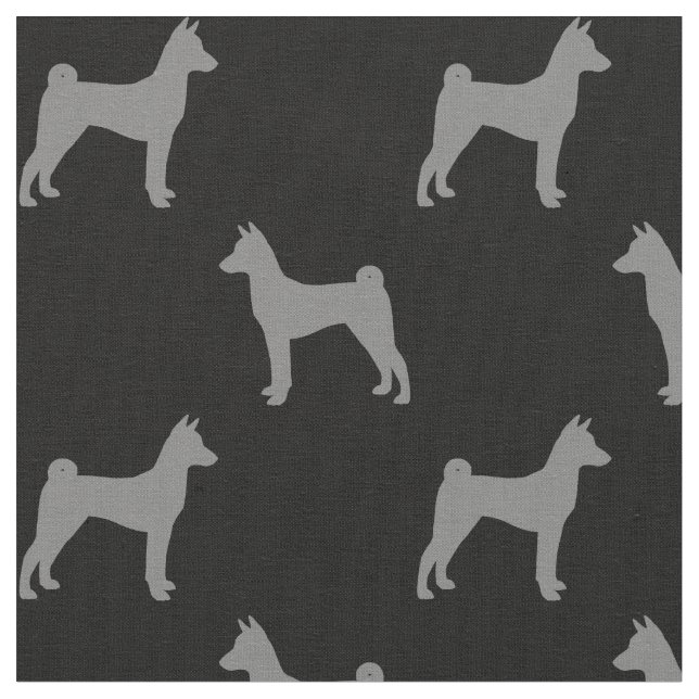 Tissu Motif de silhouettes de Basenji (Fermer)