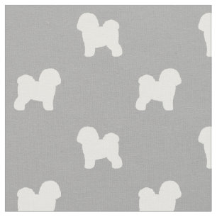 Tissu Motif de silhouettes de Bichon Frise