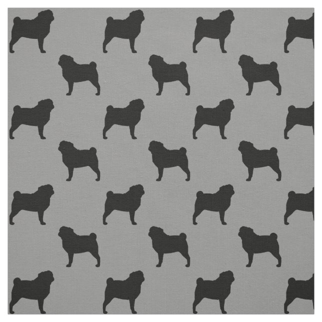 Tissu Motif de silhouettes de carlin (Échantillon)