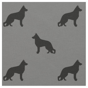 Tissu Motif de silhouettes de chien de berger allemand