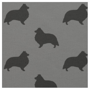 Tissu Motif de silhouettes de chien de berger de