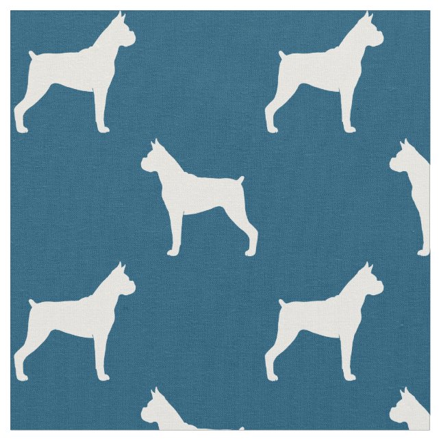 Tissu Motif de silhouettes de chien de boxeur (Fermer)