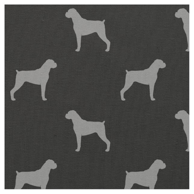 Tissu Motif de silhouettes de chien de boxeur - oreilles (Fermer)