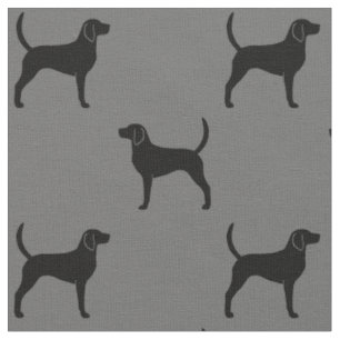 Tissu Motif de silhouettes de fox-hound anglais